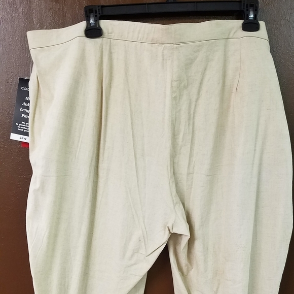 C D Daniels 24W Natural Linen Stretch Ankle Pant - Picture 7 of 7